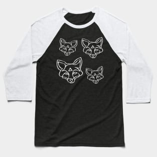 Minimal Fox Pattern, Fox Love Baseball T-Shirt